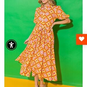 Flying Tomato High Low express yourself woven midi dress in Vibrant Yellow Small